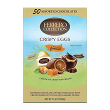 Ferrero Collection crispy eggs assorted chocolate box front, 50 count