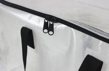 Clear storage bag zipper with black zipper pull and track