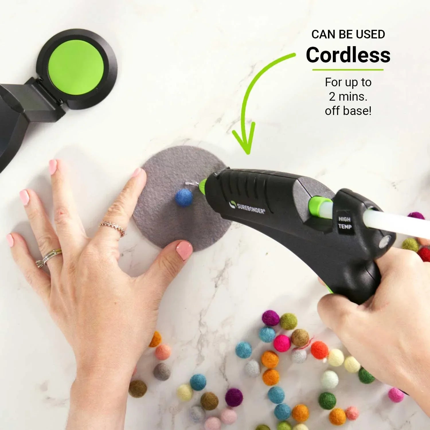 Surebonder High Temperature Corded/Cordless Black/Green Full Size 60 Watt Hot Melt Glue Gun - USA MEGA SHOP