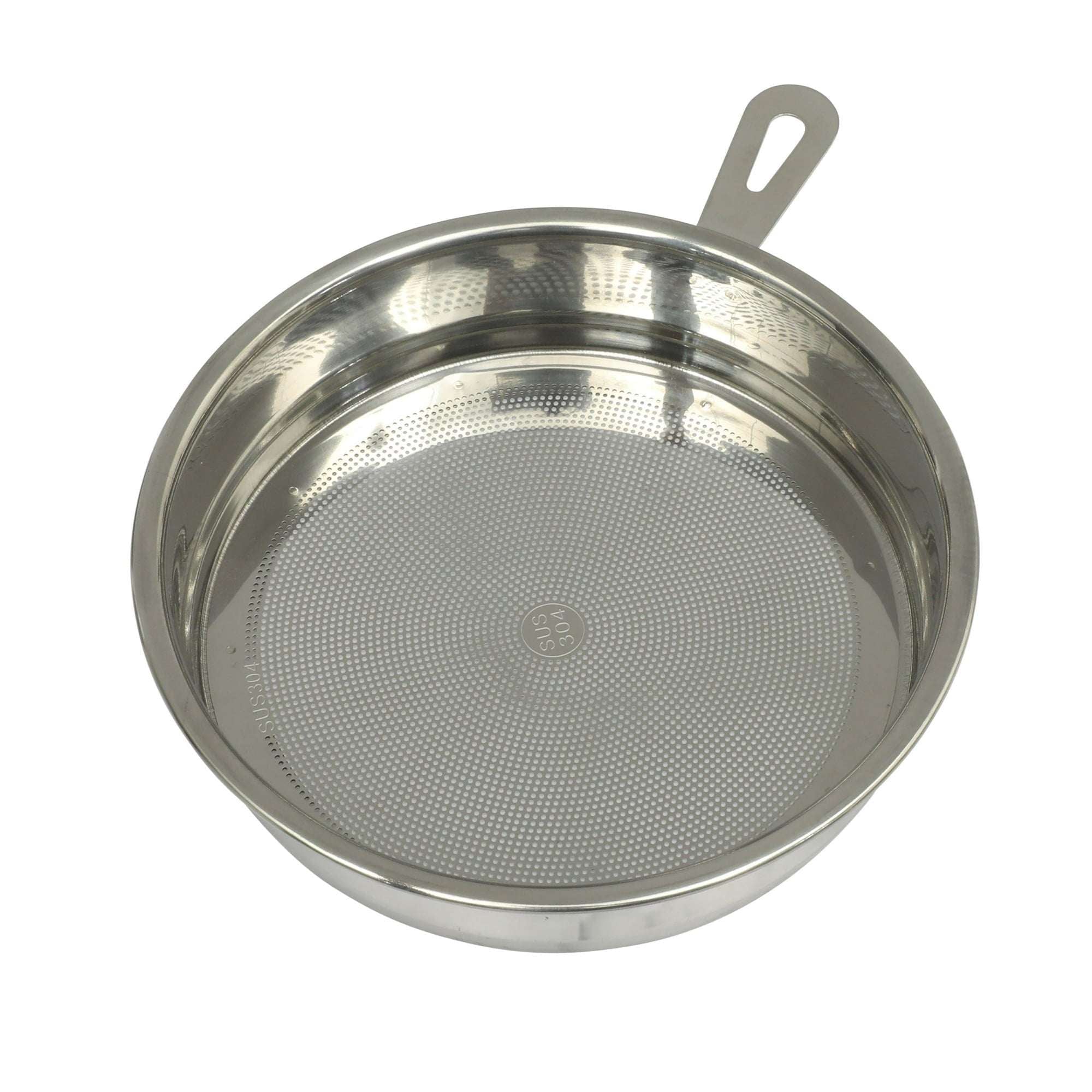 The Pioneer Woman Enamel-on-Steel Grease Strainer with Lid, Linen Speckle