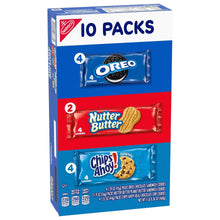 Nabisco cookie variety box showing 10 packs: Oreo, Nutter Butter, and Chips Ahoy