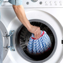 MicroTwist MAX microfiber mop head inside a washing machine drum