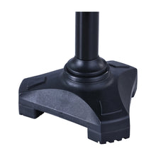 Black cane foot base with wide tread and central pedestal