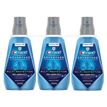 Crest Advantage multi-protection mouthwash set, Smooth Mint, three blue bottles