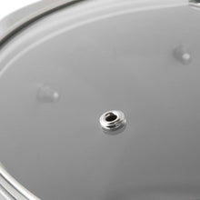 Stainless pot lid with a circular steam vent