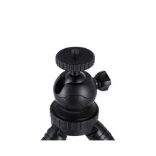Adjustable mini tripod ball head with center screw and side control knobs