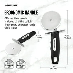 Farberware Professional Stainless Steel Pizza Cutter with Black Handle