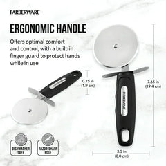 Farberware Professional Stainless Steel Pizza Cutter with Black Handle - USA MEGA SHOP