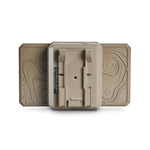 Solar power pack open housing with battery compartment and cable slots