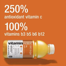 Glaceau vitaminwater zero sugar water bottle in golden yellow, with vitamin C and B3 B5 B6