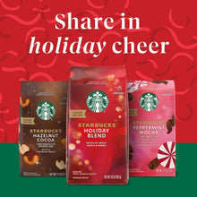 Starbucks holiday coffee variety packs featuring a pink Peppermint Mocha ground coffee bag