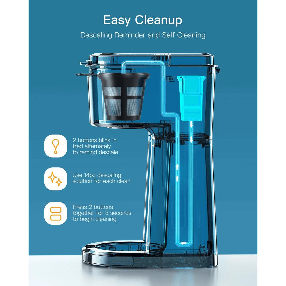 Sboly Iced Coffee Maker, Hot and Cold Coffee Maker Single Serve Coffee Maker for K Cup & Ground Coffee, with Descaling Reminder and Self Cleaning - USA MEGA SHOP