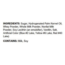ChocoMaker candy wafers ingredients panel with listed ingredients and allergen info