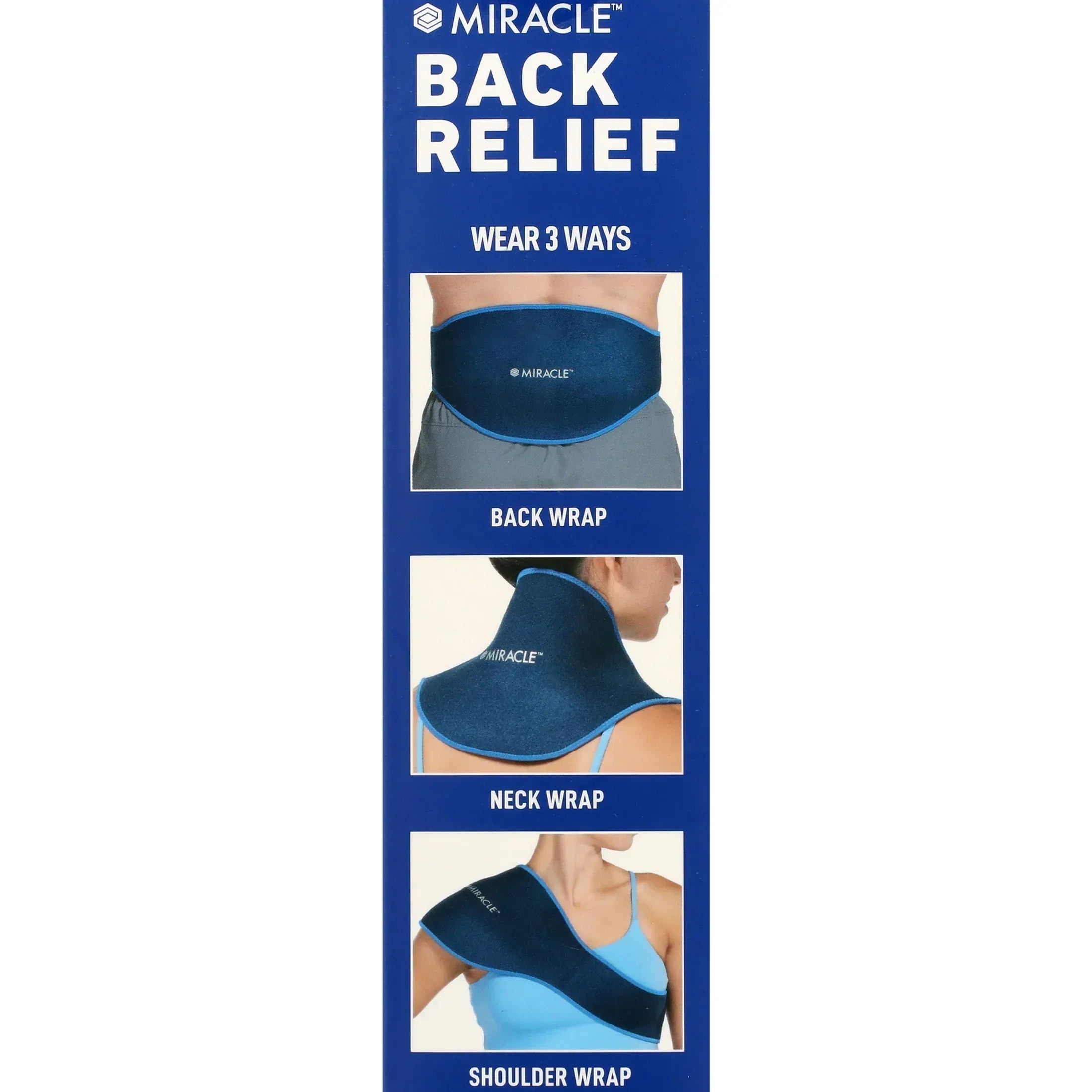 Miracle Back Relief Gel-Infused Compression Wrap, 360-Degree Neck, Shoulder & Back Support