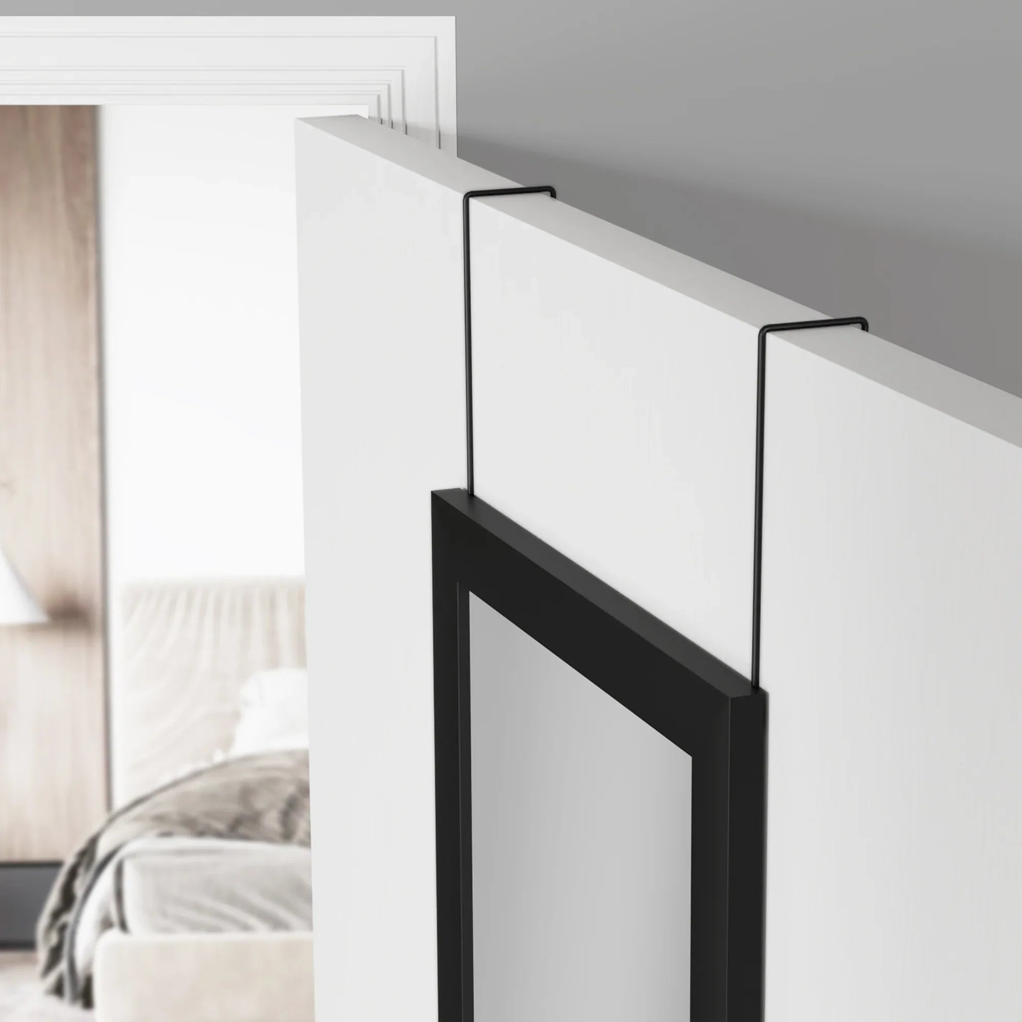 Mainstays Over-the-Door Rectangular Mirror, Black, 14" x 50"