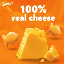 Cheddar snack crackers and cheese wedge with 100% real cheese branding
