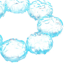Blue circular water teether segment with bumpy water-drop texture