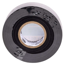 Black electrical tape roll with inner cardboard core visible