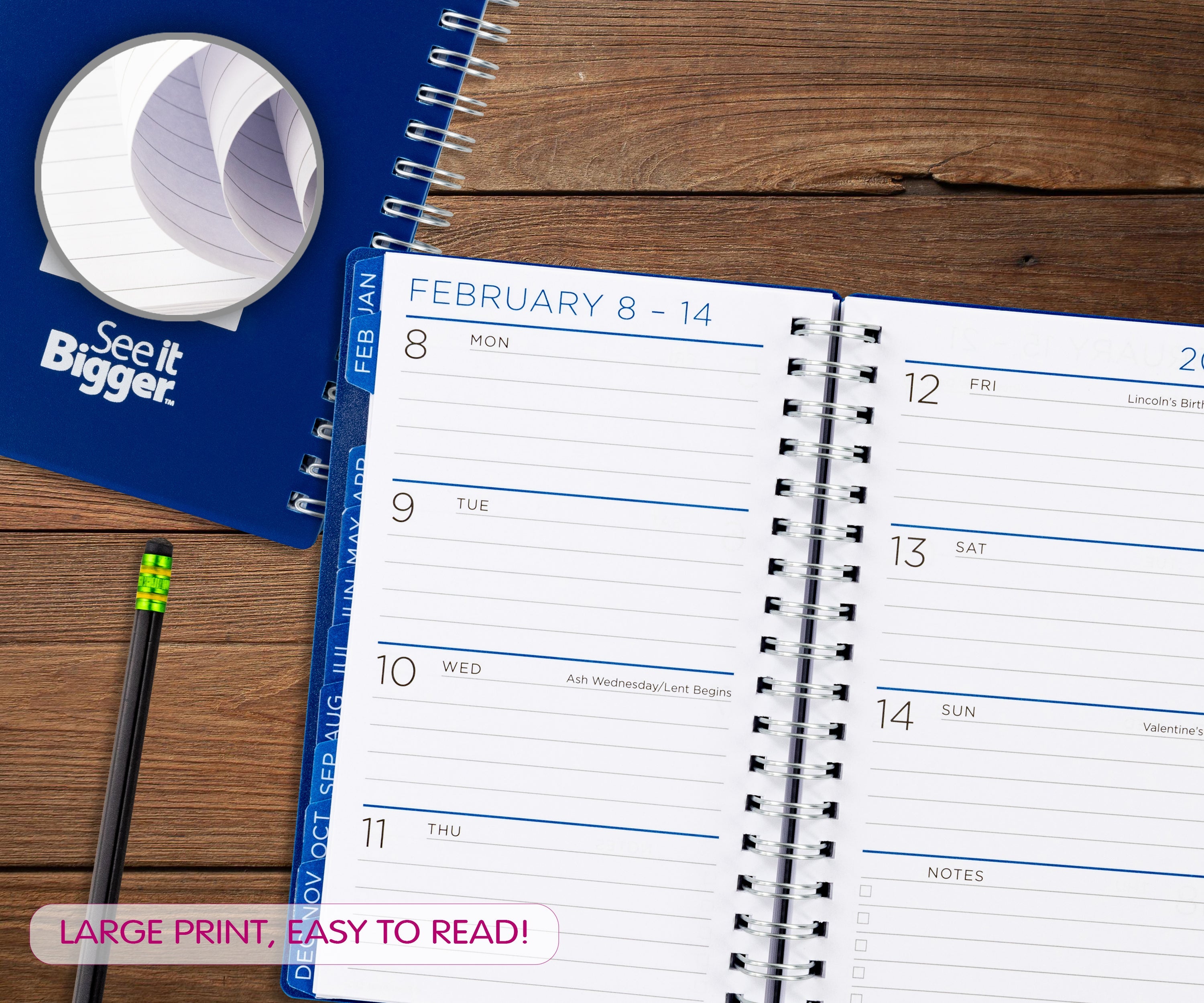 See It Bigger M/W Planner, Small (4.25" x 6.5"), Blue, 15-Month: Apr 2026 - Jun 2027