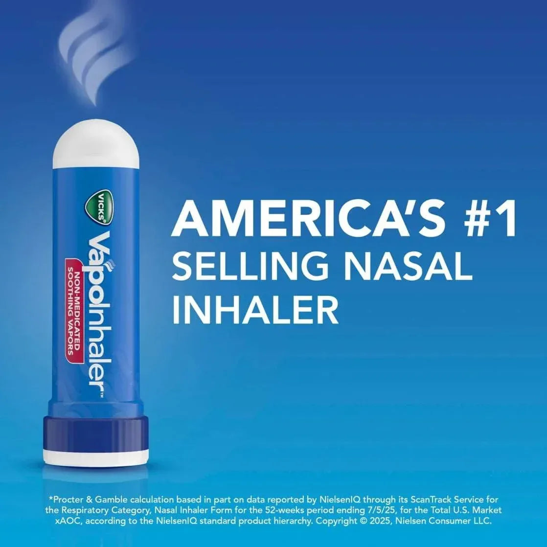 Vicks Vapo Inhaler Non-Medicated Vapor Inhaler with Menthol Scent, 2 Count