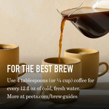 Dark roast coffee pouring into cups