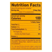 Iced tea mix Nutrition Facts label with calories and daily value table