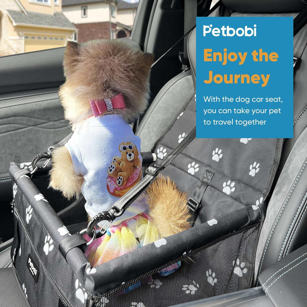 Petbobi Dog Car Booster Seat Travel Carrier for Dog Cat Portable Travel Bag with Seat Belt Safety Stable for Travel Pet Car Seat with Clip on Leash and Storage Package - USA MEGA SHOP