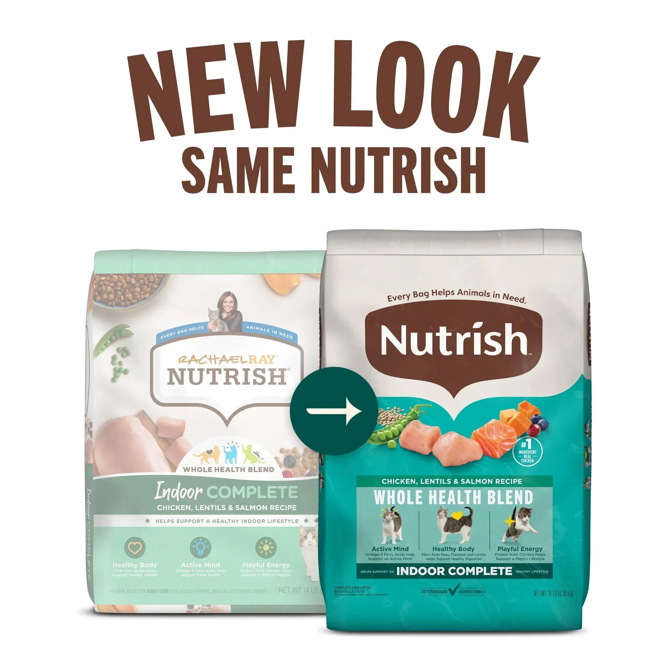 Nutrish Indoor Complete Chicken, Lentils & Salmon Recipe Dry Cat Food (Rachael Ray)