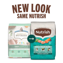 Indoor Complete dry cat food bags, new look front with teal Whole Health Blend