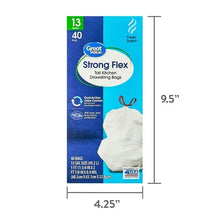 13-gallon tall kitchen drawstring trash bags, fresh scent, pack of 40