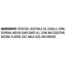 Ingredients list for potato chips: potatoes, vegetable oil, salt, malic acid, vinegar