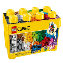 LEGO Classic brick box front showing train, car, tiger and idea models