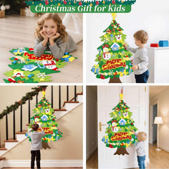 Jubtucc DIY Felt Christmas Tree Set with Light String, 38 Pcs Christmas Ornaments, 3.6 ft Wall Hanging Christmas Decorations for Kids Gifts New Year - USA MEGA SHOP