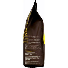 McCafe ground coffee bag, back panel with brewing and storage instructions