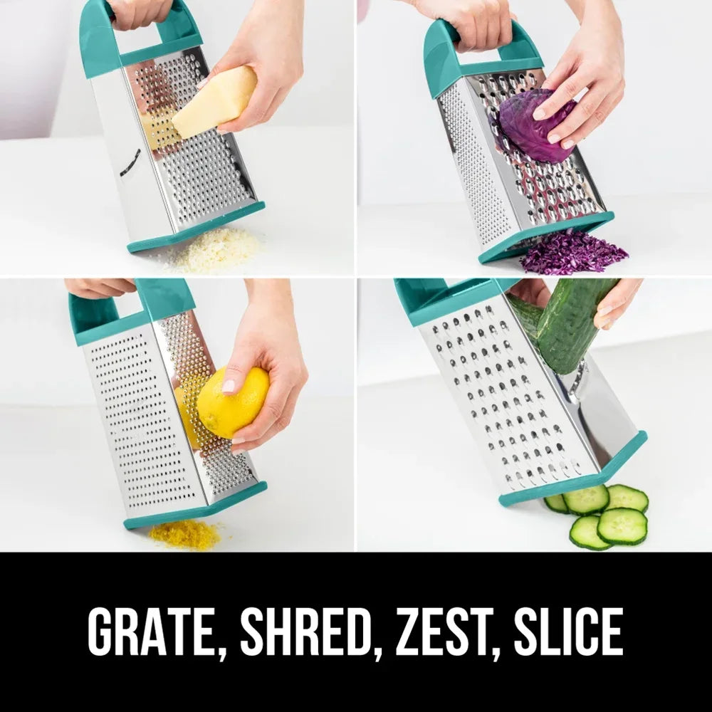 GORILLA GRIP Cheese Grater, BPA Free Stainless Steel Box Graters, Cheeses and Veggie Shredder - USA MEGA SHOP
