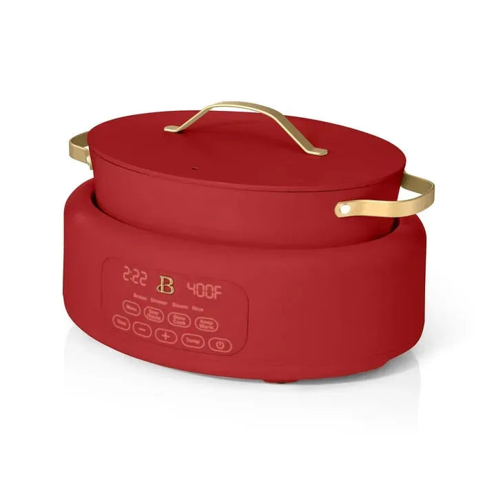 Beautiful 10-in-1 , 6 Qt Electric Multi-Cooker, Tomato Red by Drew Barrymore - USA MEGA SHOP