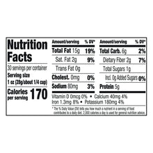 Nutrition Facts panel for Great Value Deluxe mixed nuts jar with serving calories