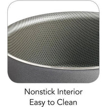 Sauce pan interior with textured nonstick surface and metal rim
