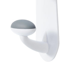White over-the-door rubber grip hook with gray padded end