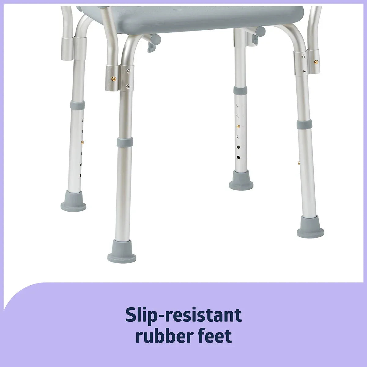 Medline Bath Chair and Shower Chair with Back and Armrests for Elderly, 13.5-In Seat, 350 lb Weight Capacity, Gray