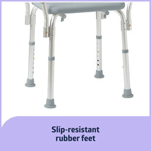 Bath and shower chair legs with slip-resistant rubber feet and armrests