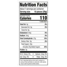 Nutrition Facts panel showing 110 calories and serving size 10 pieces (29g)