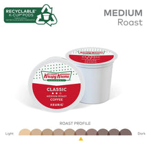 Krispy Kreme Classic medium roast recyclable K-Cup pod in white cup