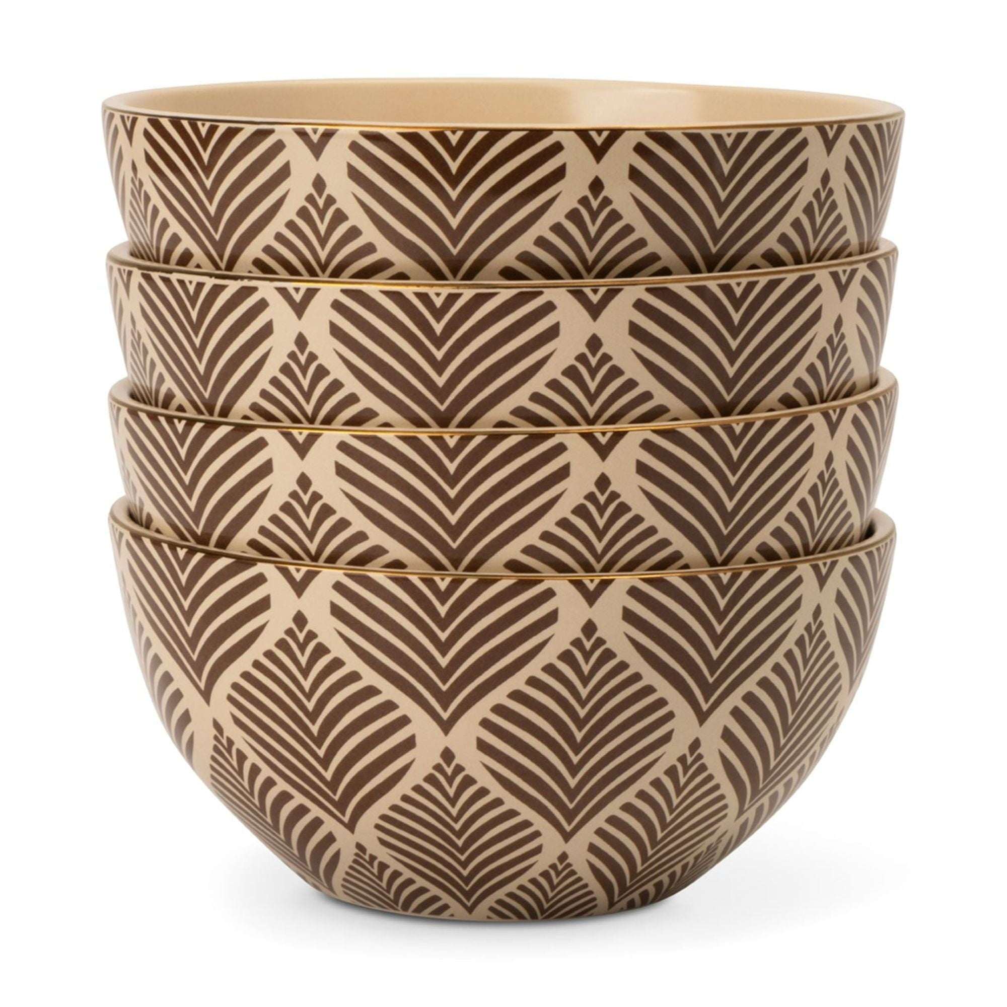 Thyme & Table 4-Pack Stoneware Cereal Bowls, Ocee Leaf