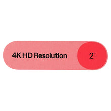 HDMI cable 4KHD resolution label, 2 ft length feature badge