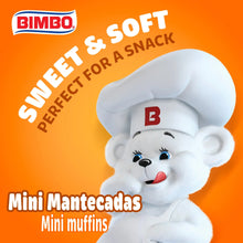 BIMBO Mini Mantecadas vanilla mini muffins packaging with chef character
