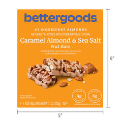 bettergoods Caramel Almond & Sea Salt Nut Bars, 1.4 oz, 5 Count
