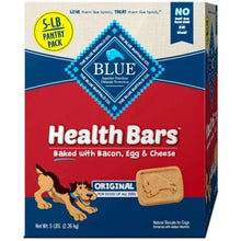Baked dog treat biscuits in retail box, bacon egg & cheese