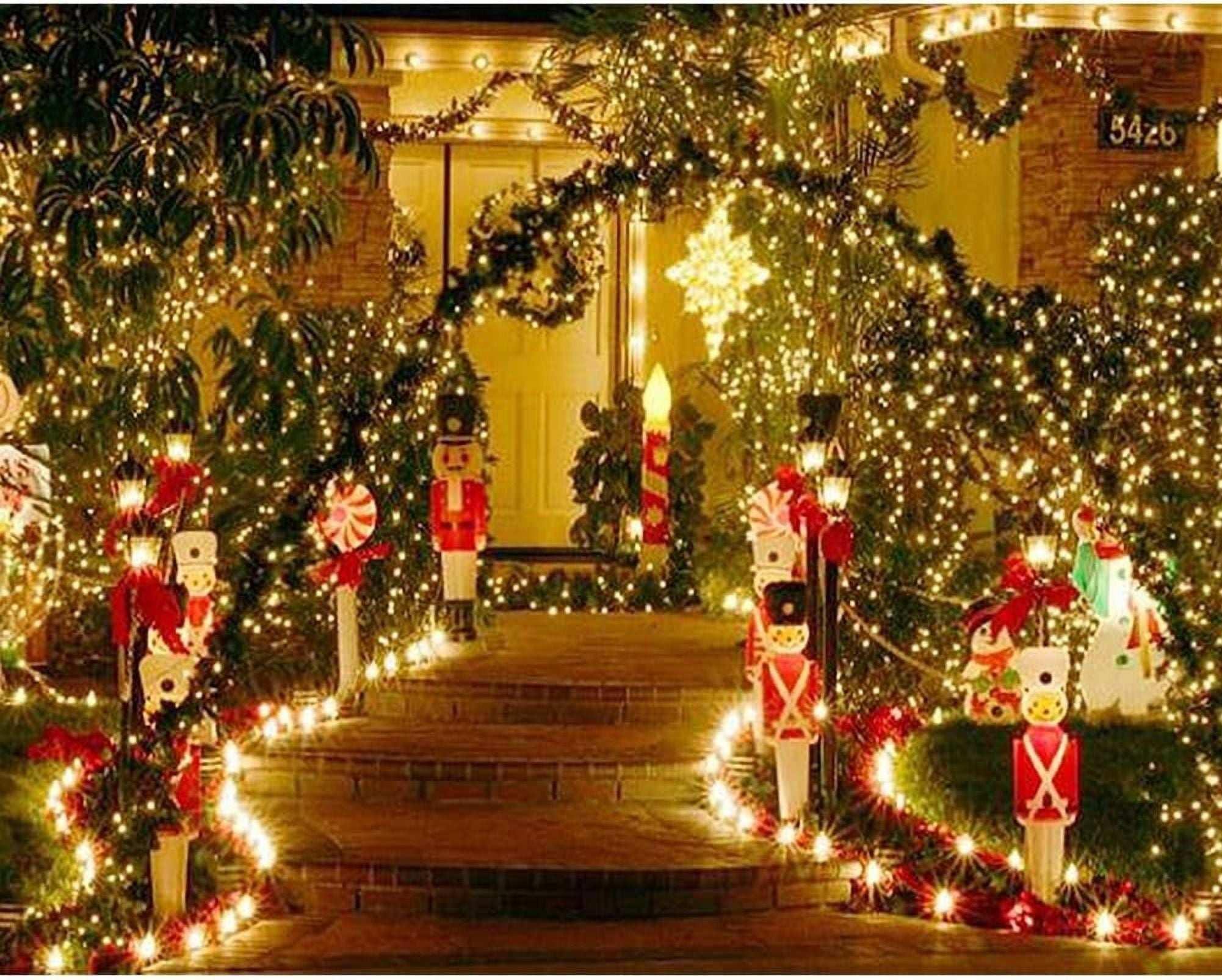Twinkle Star Christmas Decorations String Lights, 8 Modes, Plug-In, UL Certified Christmas Lights, 200 LEDs, White, 66'