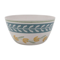 Better Homes and Gardens Bamboo Melamine Floral Salad Bowl with Acacia Lid and Utensil Set